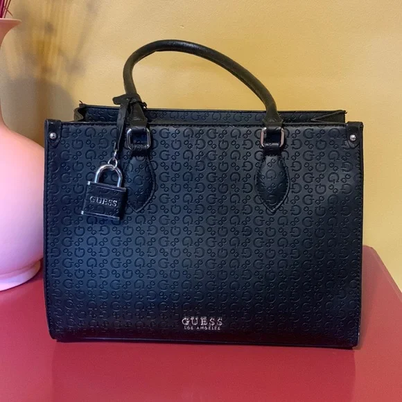 Black faux leather by Guess Los Angeles